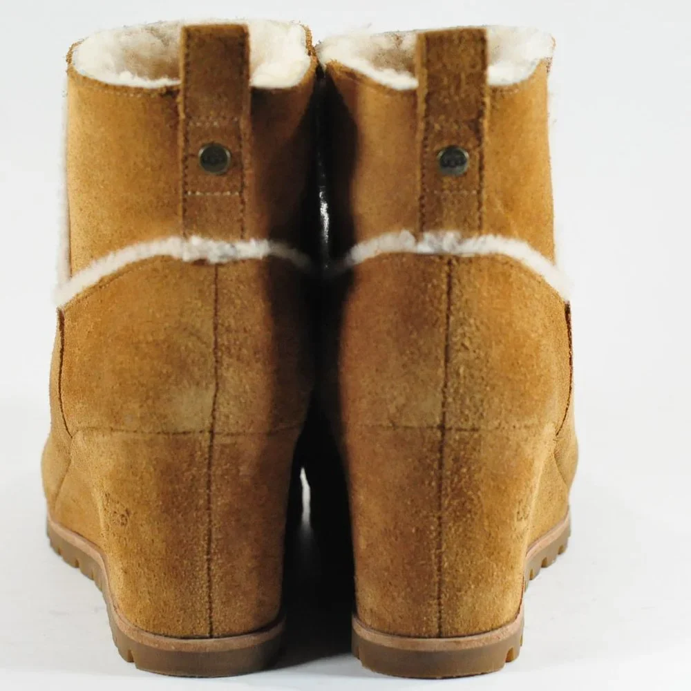 UGG Women's Marte Wedge Booties Chestnut Color